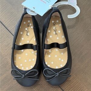 Cat & Jack Black Girls Ballet Flats with Bow
